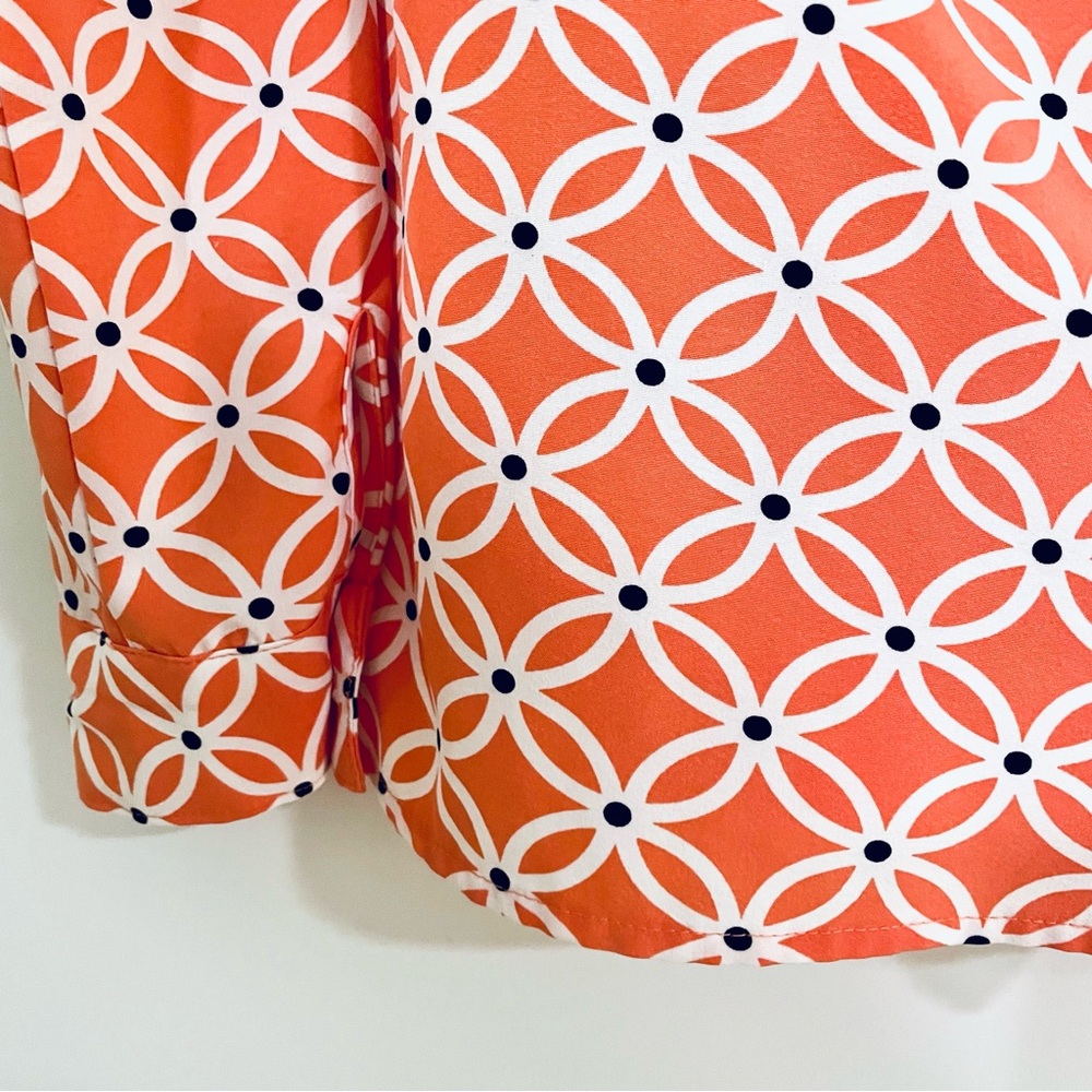 Notations Orange Geometric Patterned Shirt Size S… - image 6
